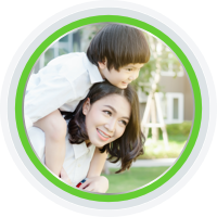 mother and kid playing